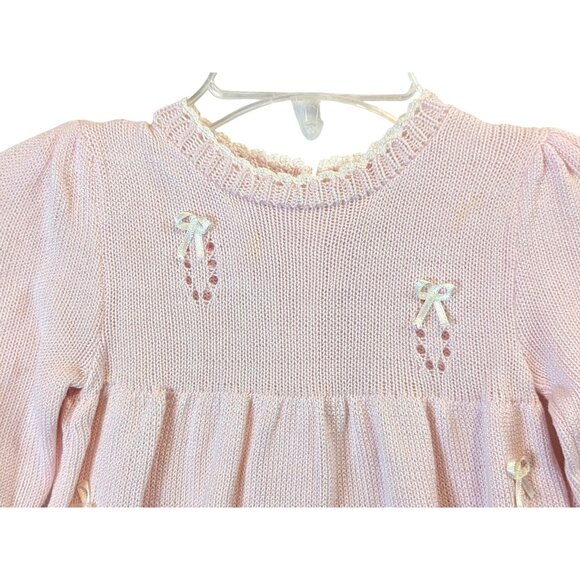 Sophie Dess Creations Paris Dress & Sweater Set Baby 3M Cotton Embroidered Pink - Picture 11 of 16